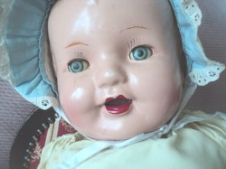 24'' 1930s LARGE COMPO HAPPY BABY DOLL (CHUCKLES) INVENTORY 2694